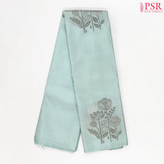 Powder Blue Kanchipuram Silk Saree