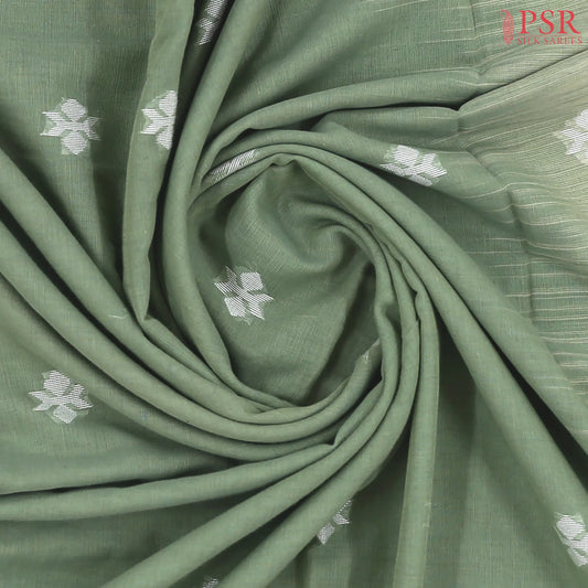 Sage Green Byloom Cotton Saree