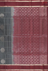 Dark Grey Soft Silk Saree
