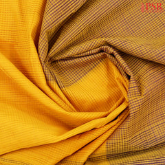 Mustard Yellow & Violet Mangalagiri Cotton Saree