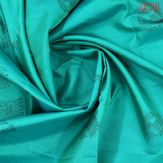 Dark Turquoise Soft Silk Saree