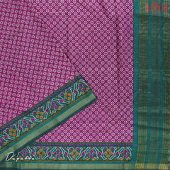 Dark Green Soft Patola Silk Cotton Dress Material