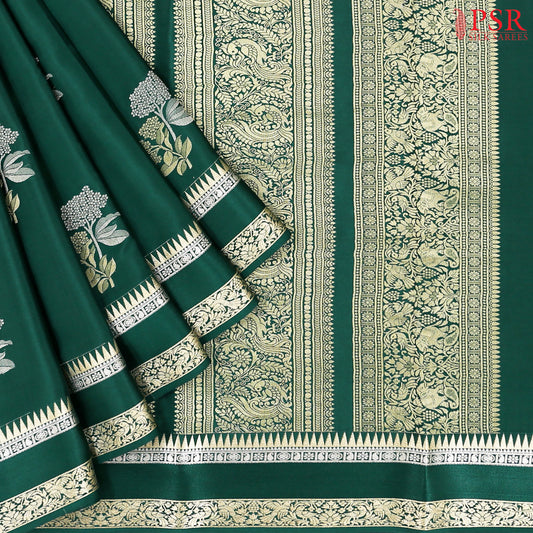 Dark Green Mysore Silk Saree