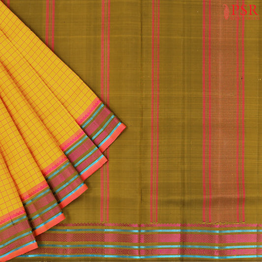 Marigold Yellow Arani Silk Saree