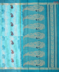 Cyan Blue Kanchi Cotton Saree