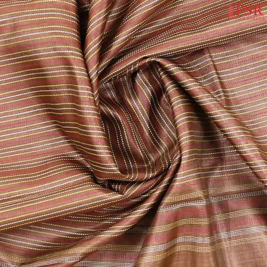 Brown Kadhi Tussar Silk Saree