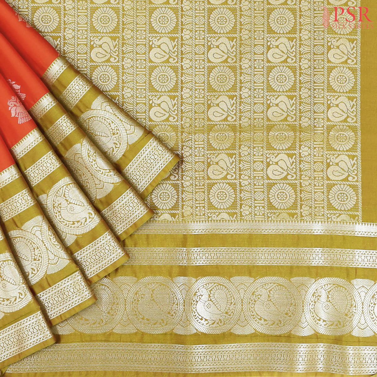 Saffron Soft Art Silk Saree
