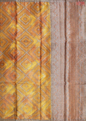 Mustard Yellow Banaras Tussar Silk Saree