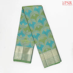 Blue & Green Kanchipuram Jacquard Silk Saree