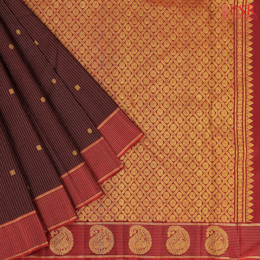 Brown Kanchipuram Silk Saree