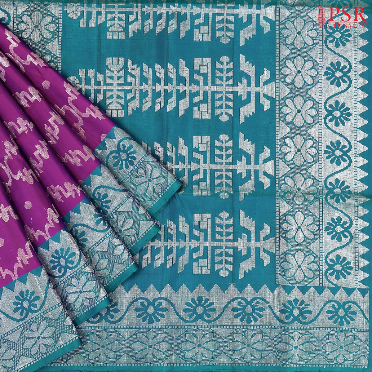 Mardi Gras Purple Soft Silk Saree