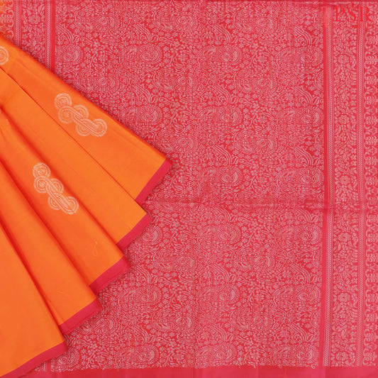 Orange Soft Silk Mix Saree