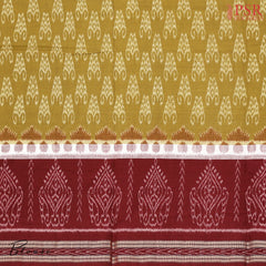 Olive Mustard Ikkat Cotton Saree