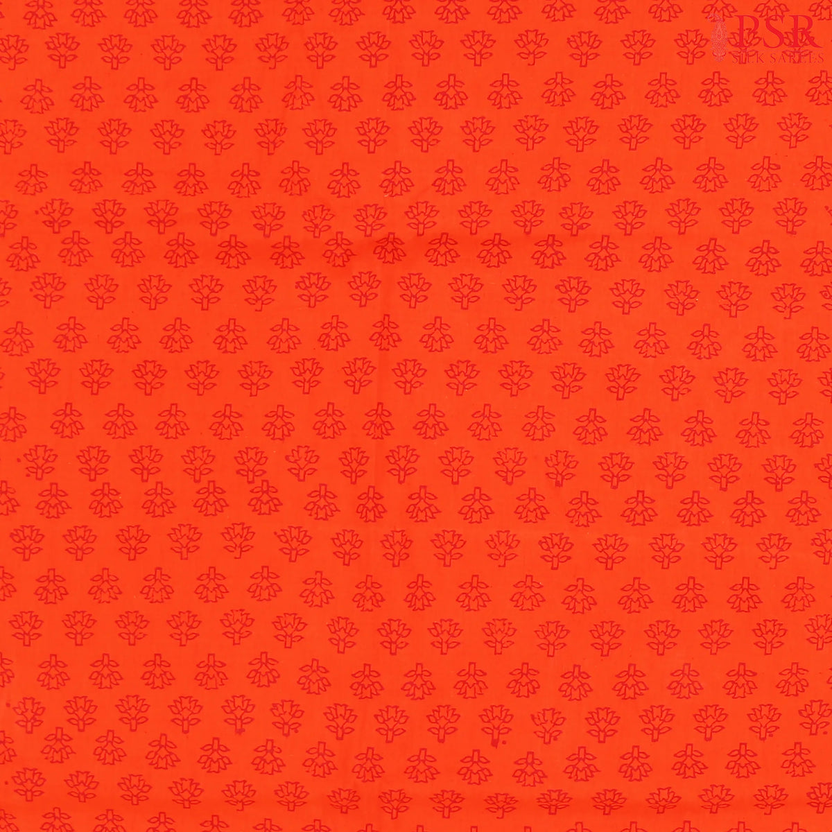 Vermilion red Jaipur Cotton Print Running Material