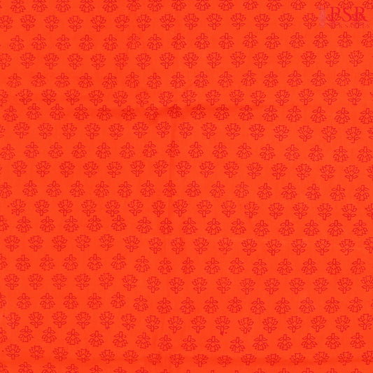 Vermilion red Jaipur Cotton Print Running Material