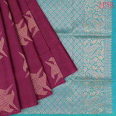 Dark Rouge Pink Soft Silk Saree