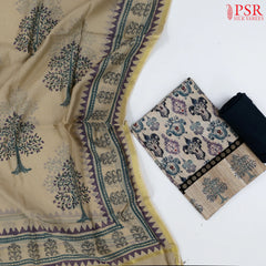 Royal Beige Semi Tassar Dress Material