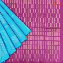 Deep Sky Blue Soft Silk Saree
