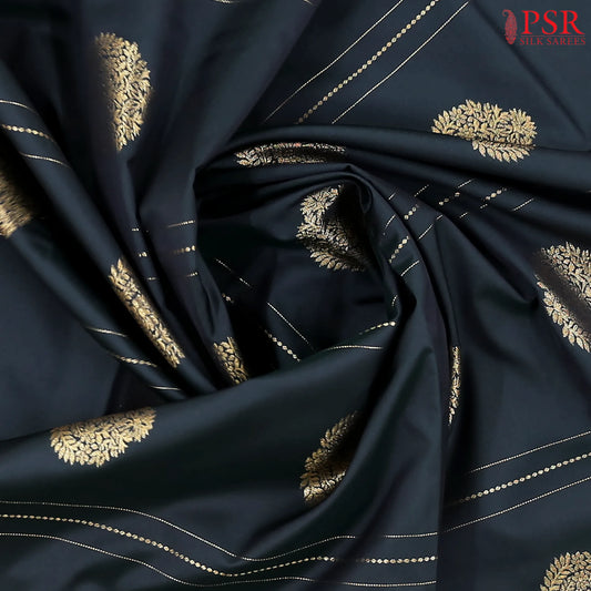 Coal Black Soft Art Silk Saree