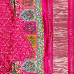 Hot Pink Semi Silk Dress Material