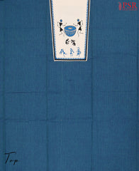 Teal Blue Chirala Cotton Dress Material