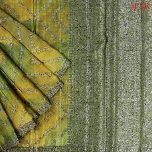 Olives Banaras Tussar Silk Saree