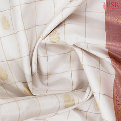 Floral White Fancy Kanchipuram Silk Saree