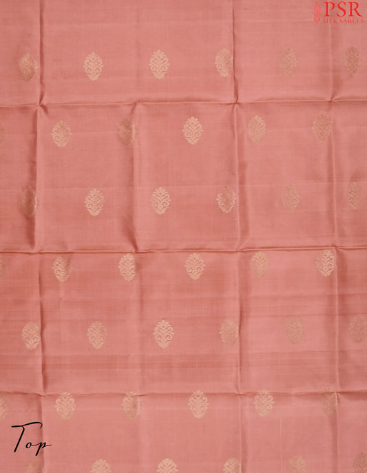 Coral Peach Silk Dress Material