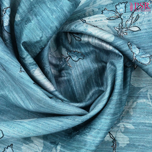 Aegean Blue Green Silk Saree