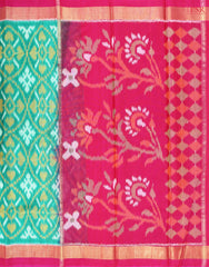 Jage Viridian Patola Silk Cotton Saree