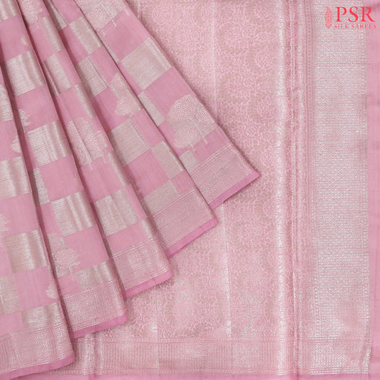 Puce Pink Chiniya Silk Saree