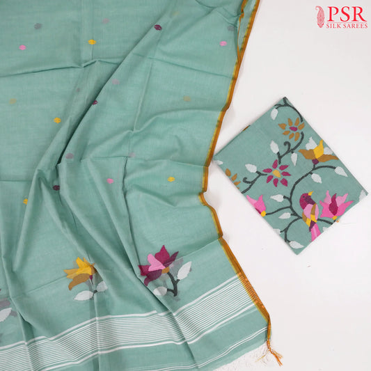Aqua Mist Byloom Cotton Dress Material