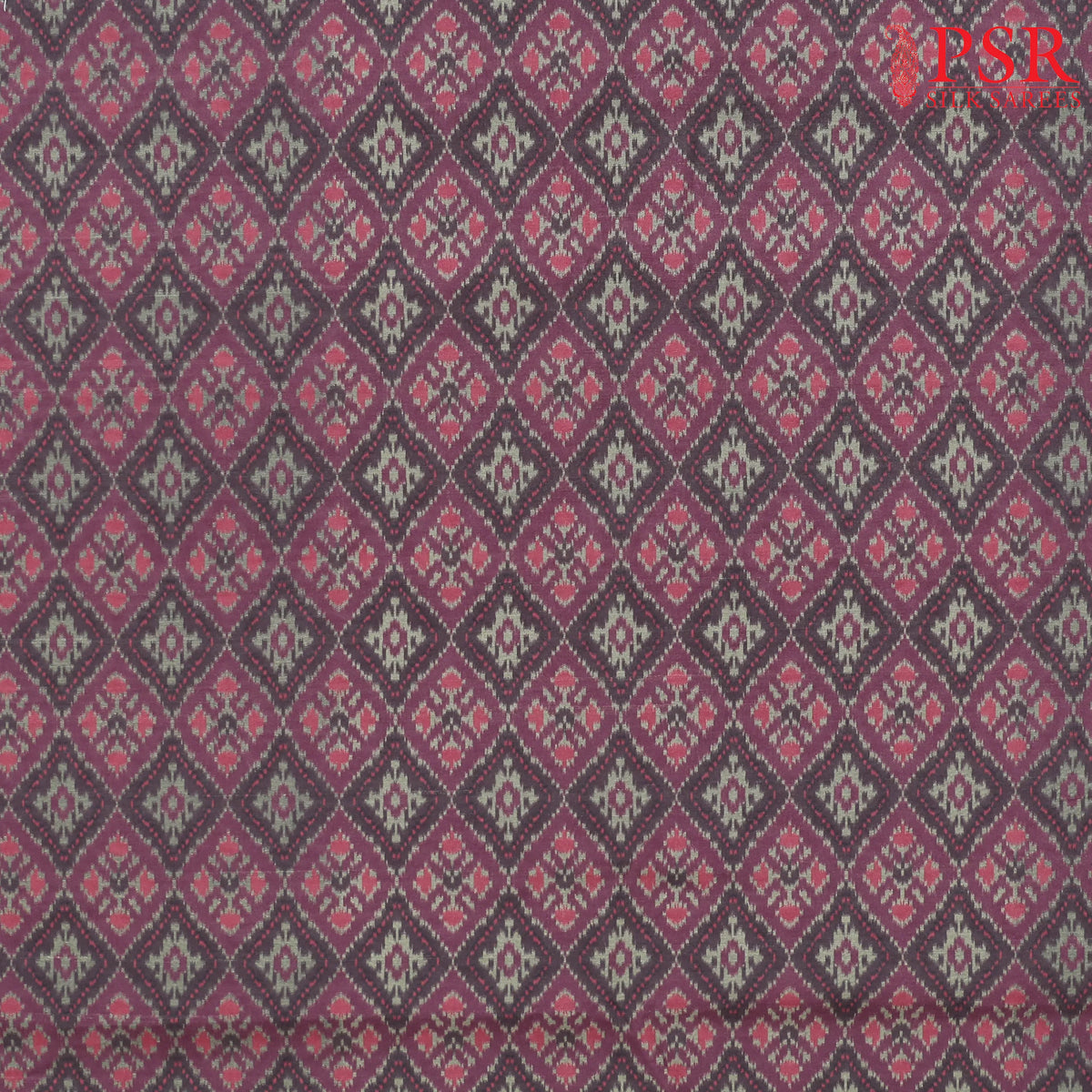 Brown & Burgundy Semi Tassar Ikkat Print Running Material