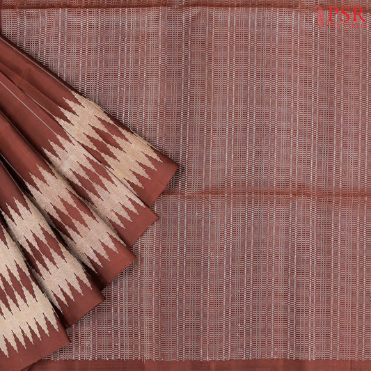 Mahogany Brown Soft Silk Saree
