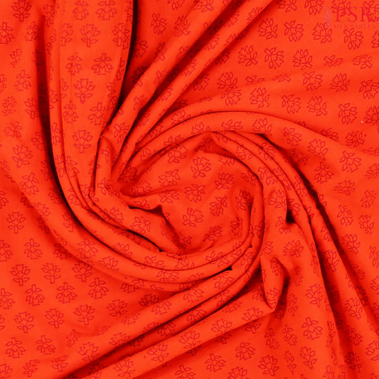 Vermilion red Jaipur Cotton Print Running Material