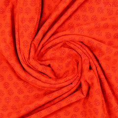 Vermilion red Jaipur Cotton Print Running Material