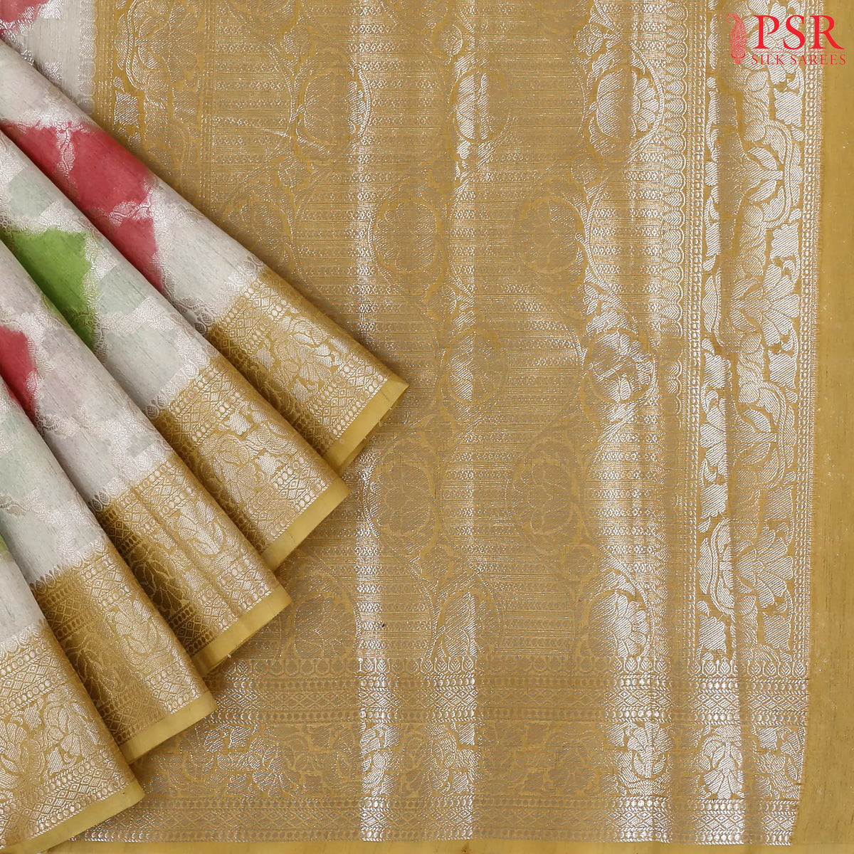 Beige & Multicolor Silk Cotton Saree