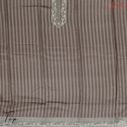 Beaver Brown Semi Crepe Dress Material