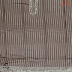 Beaver Brown Semi Crepe Dress Material