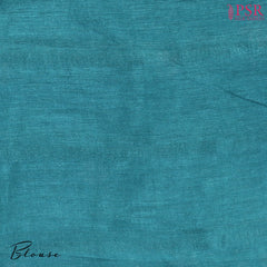 Peacock Teal Semi Dupion Saree