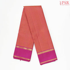 Coral Orange Kanchipuram Silk Saree
