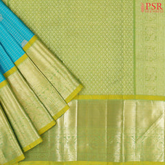 Chintamani Blue Kanchipuram Silk Saree