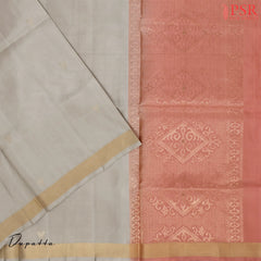 Coral Peach Silk Dress Material