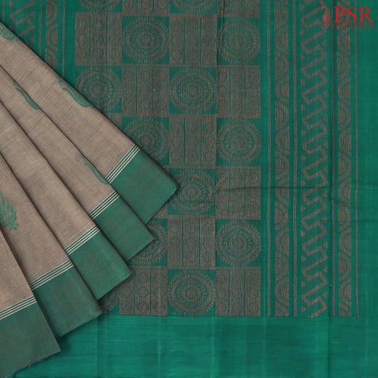 Dark Grey Kanchi Cotton Saree
