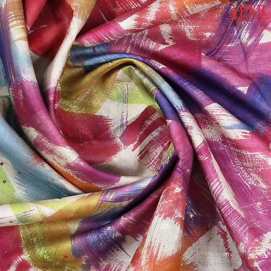 Multicolor Semi Dupion Saree