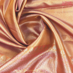 Atomic Tangerine Kanchipuram Tissue Jacquard Silk Saree