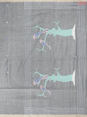 Pewter Grey Byloom Cotton Saree