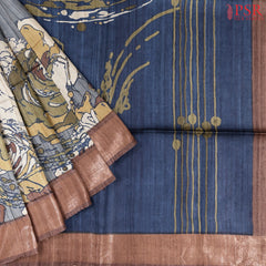 Steel Grey Kadhi Tussar Silk Saree