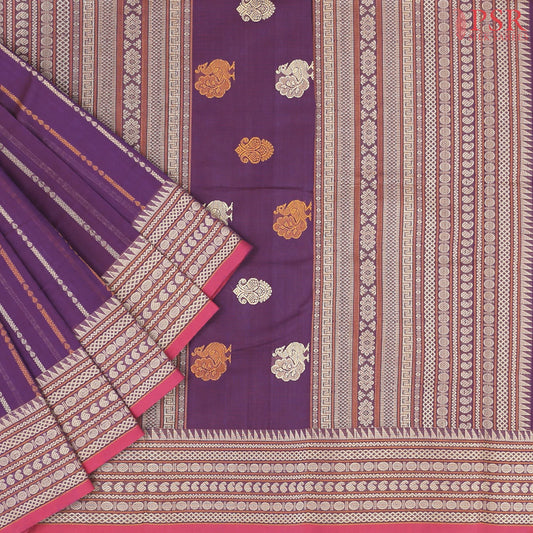Magenta Purple Kalakshetra Kovai Cotton Saree