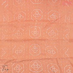 Light Cantaloupe Orange Bandhini Dress Material